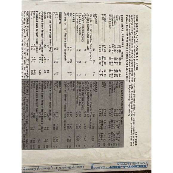 Butterick 3050 Pattern Vintage Men's Athletic Jacket Shorts Pants Size M UNCUT - Picture 3 of 4